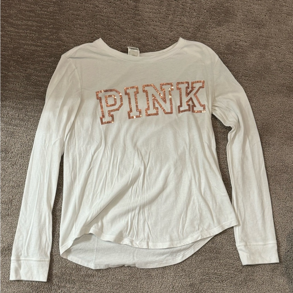 PINK white long sleeve